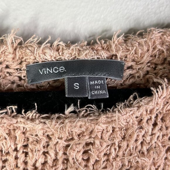 Vince pink‎ blush shaggy fuzzy sweater size small - Picture 3 of 6